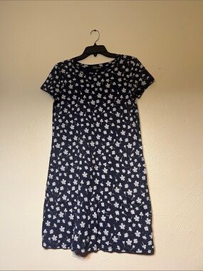 Toad & Co Windmere II Navy Floral T-Shirt Dress with Pockets XS